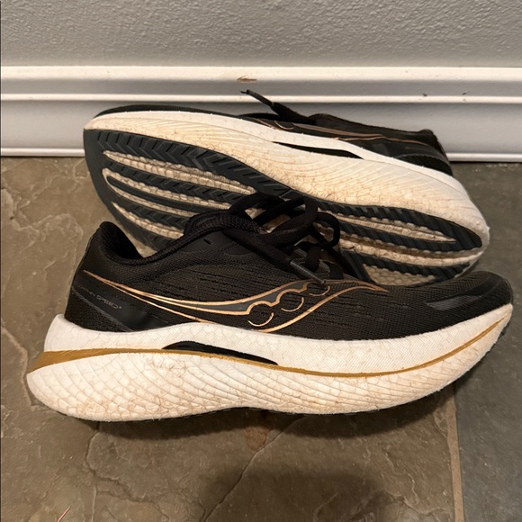 Saucony Black and Gold Athletic Shoes - Picture 3 of 7